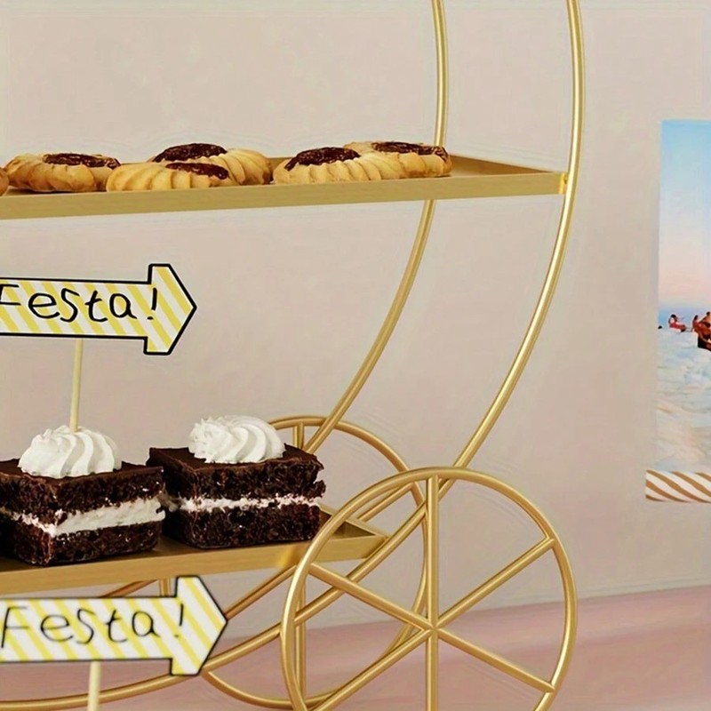 Gold Cupcake Display Stand Round Dessert Tray Wedding Party Decor gallery