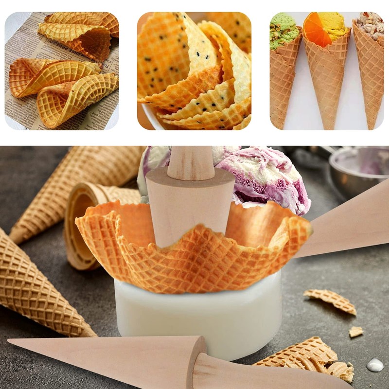 2PCS Pizzelle Roller Ice Cream Cone Mold Cone Roller for DIY Pastry Dessert C... gallery
