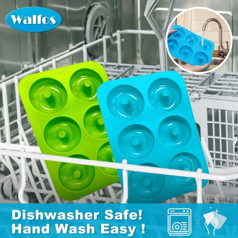 Silicone Donut Mold Set Non-Stick Dishwasher Safe Blue Green gallery