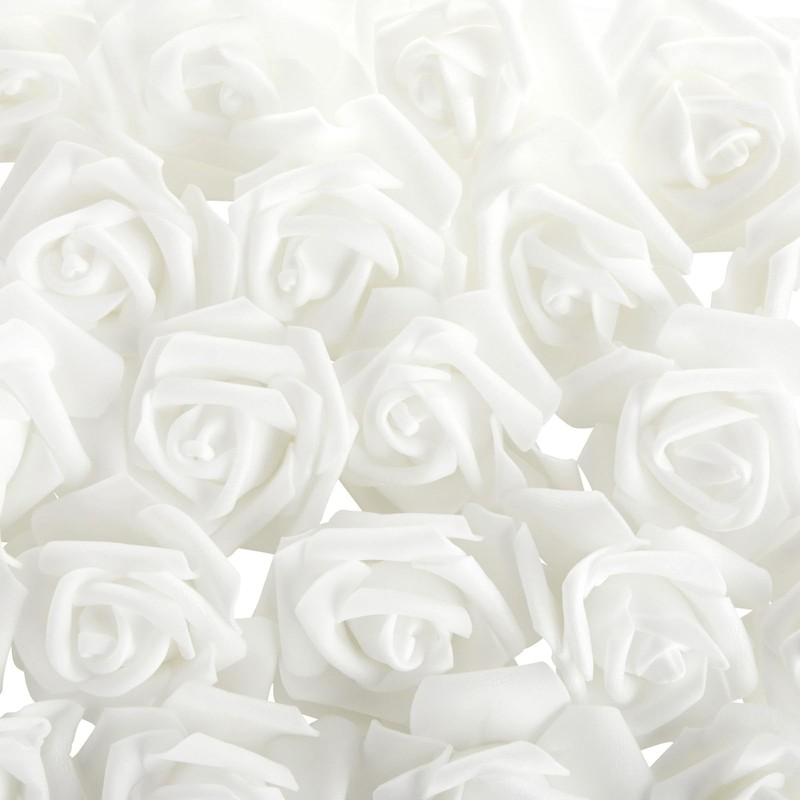 Juvale White Flowers Artificial Roses - 100-pack, gallery