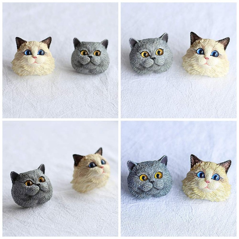 Set of 2 Pet Cat Silicone Resin Molds, British Shorthair & Ragdoll Random gallery