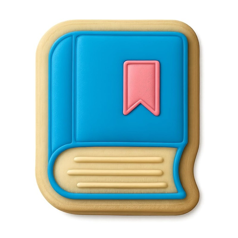 Book with Bookmark Cookie Cutter & Stamp, Fondant & Clay - 4x3.5 gallery