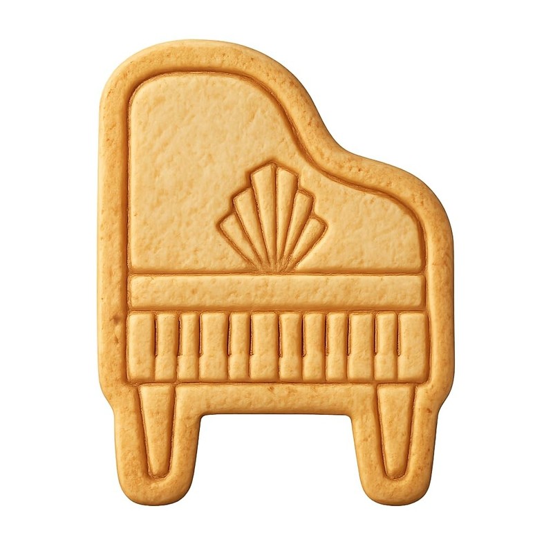Art Deco Piano Cookie Cutter & Stamp, Fondant & Clay Cutter – 3.1×4″