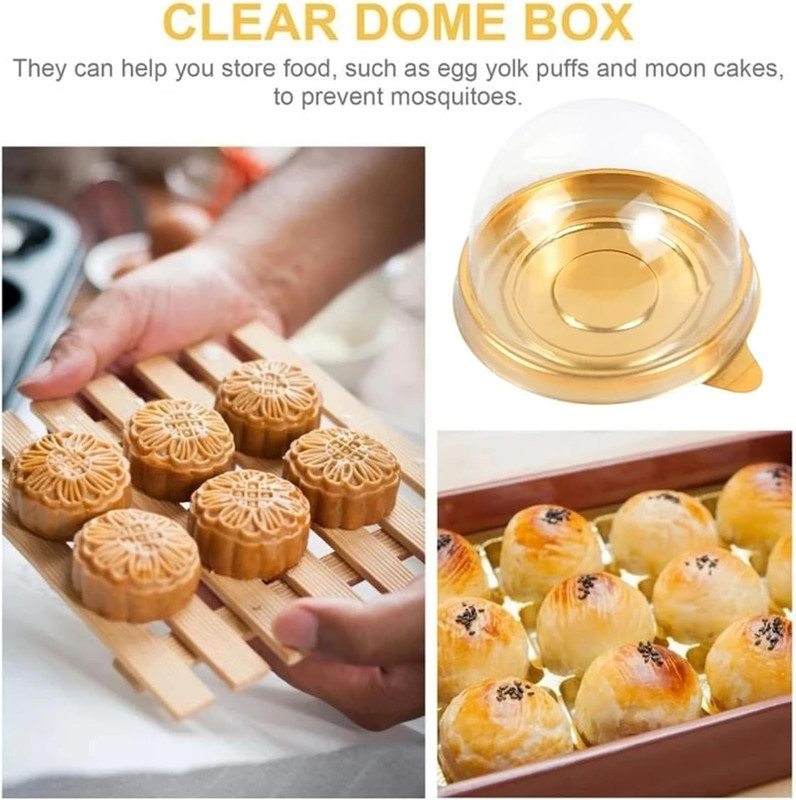 50Pcs Clear Plastic Mini Cake Box with Dome Lids, Mini Muffin Container Box Moon gallery