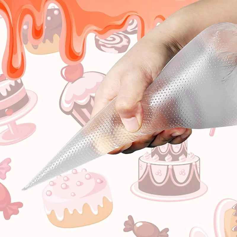 10Pcs Transparent Disposable Icing Pastry Piping Bags Cake Decorating Bags 16in gallery