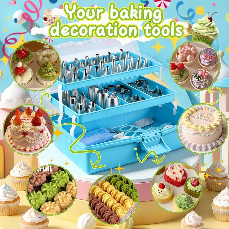 Cake Decorating Tools Supplies Kit, 236 Pieces Baking Accessories with Storag... gallery