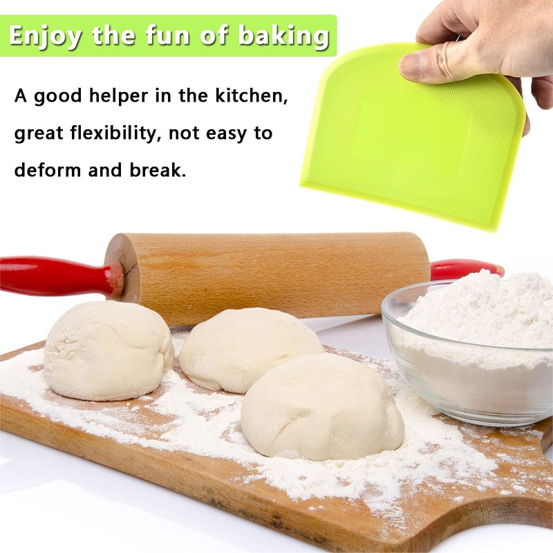 5 Pack Dough Scaper Bowl Multipurpose Food Scraper for Bread Cake Fondant gallery