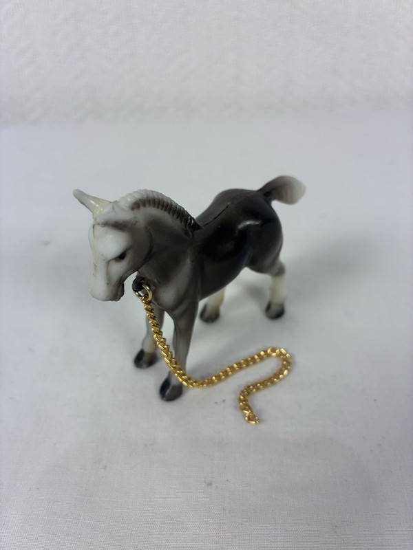 Cake Topper Vintage Molded Plastic Gray/Black Horse gallery