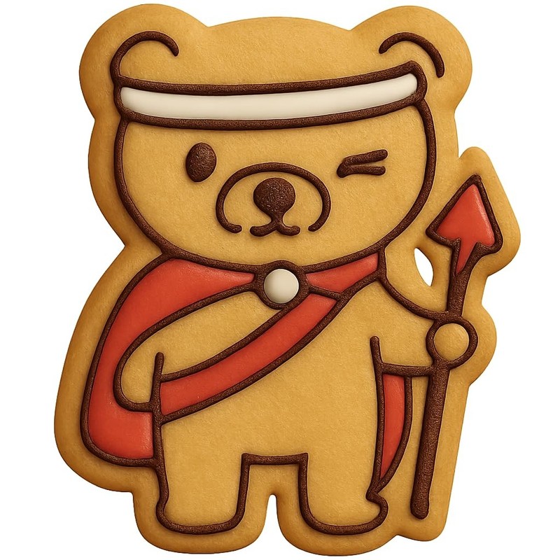 Brave Bear Warrior Cookie Cutter – 4×2.7″ Party Fun Baking Design