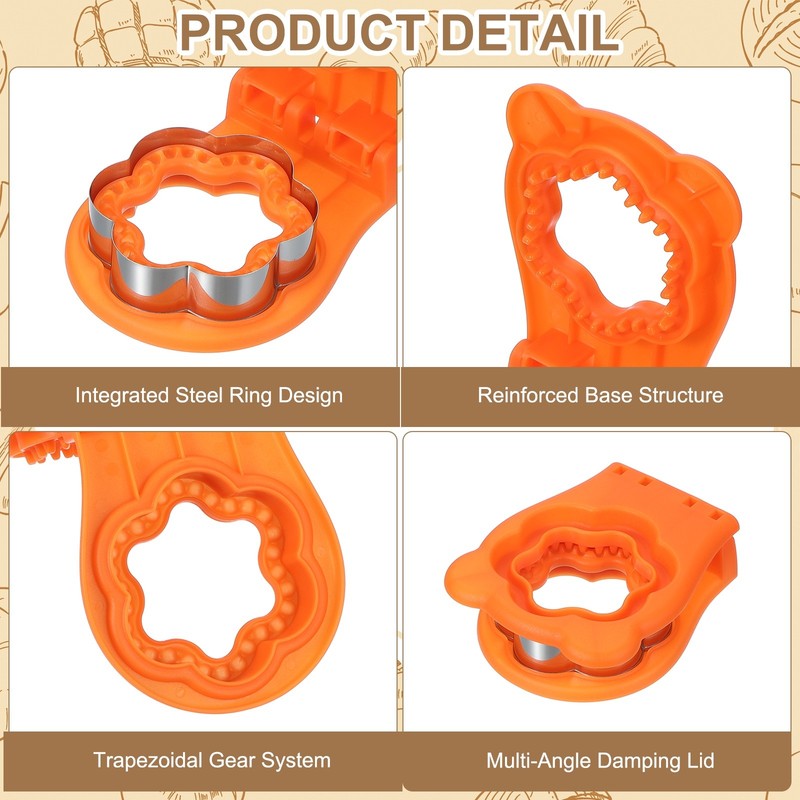 2 Pack Crustless Sandwich Cutter, Flower/Heart Shape(Orange/Blue) gallery