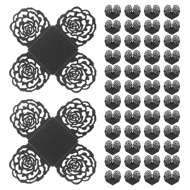 50PCS 4 Inch Truffle Wedding Birthday Wraps, Black