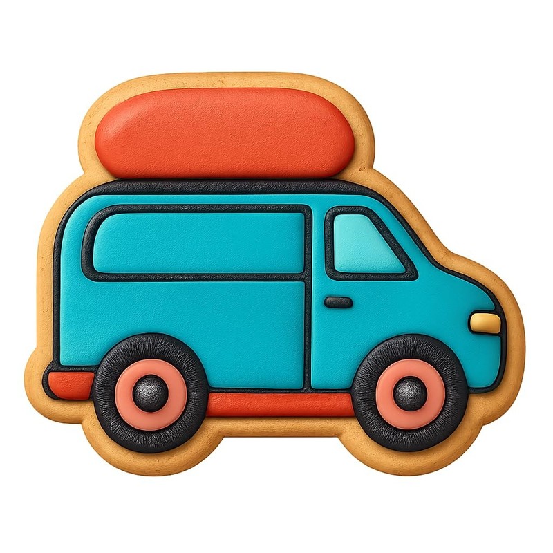 Weekend Warrior Van Cookie Cutter & Stamp, Fondant & Clay – 4×3.2