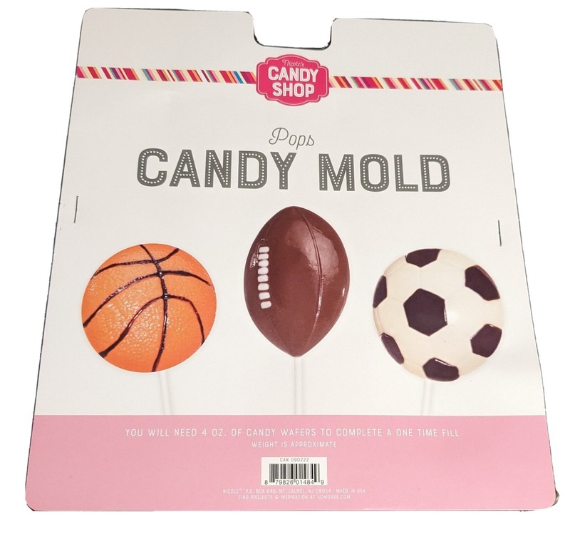 New Sports Ball Pops Lollipop Chocolate Candy Mold Basketball Soccer Football
