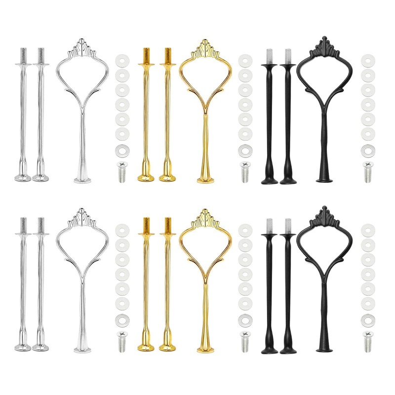 6 Sets Cake Tier Stacking Kit - 3 Tier Stand, Crown Tray, Fruit Tray & Molds gallery