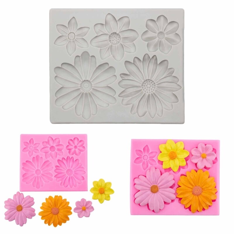 Daisy Shape Silicone Flexible Grade Mould Clay Resin Ceramics Candy gallery