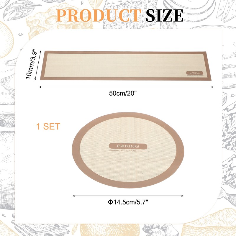 Silicone Baking Mats, 19.7 x 3.9inch Reusable Silicone Baking Mat Sheet, Khaki gallery