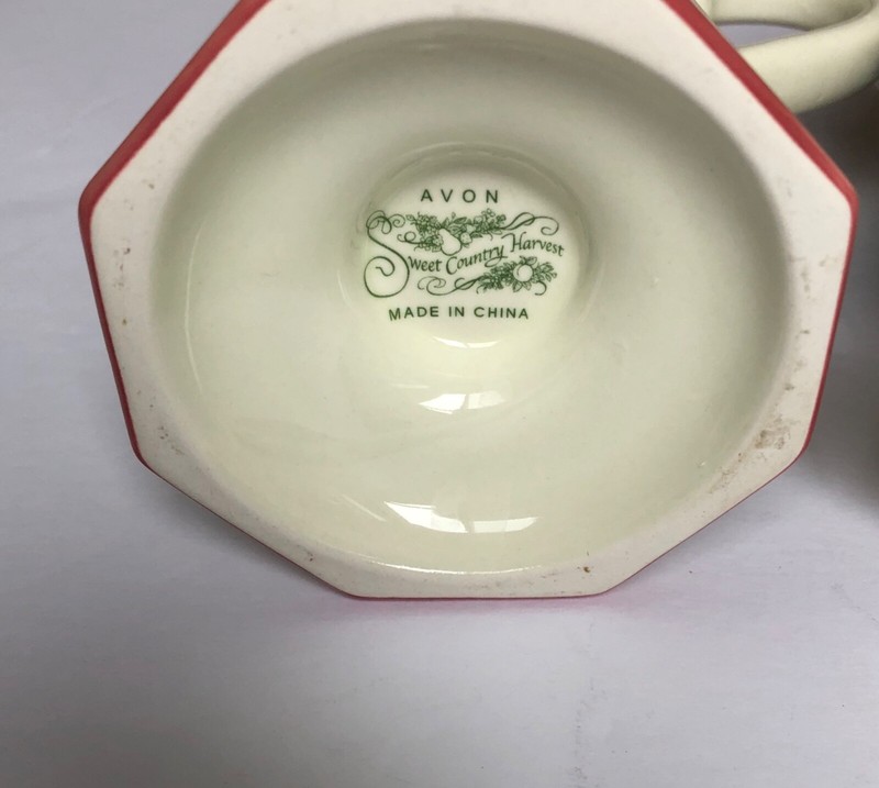 Vintage AVON Sweet Country Harvest Footed Coffee Mug Cup, Set of Four gallery