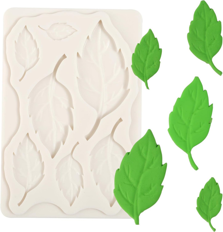 1 Pcs Plant Leaf Chocolate Fondant Mold Reusable Fern Leaf Silicone Mold, for Ki gallery