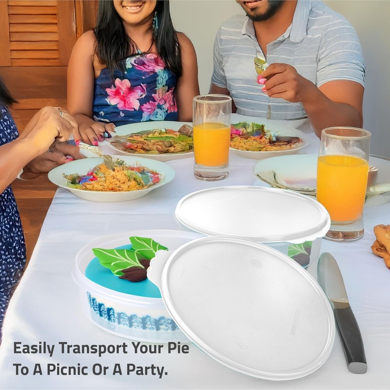 SIGNORA WARE Pie Carrier with Lid – 2-Piece Multipurpose Cupcake White gallery