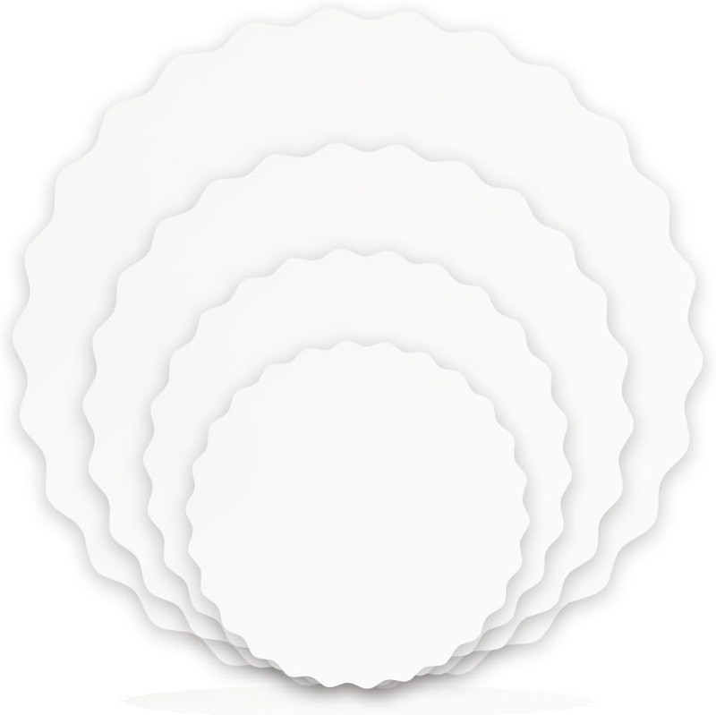 12 Inch White Wave Cake Boards Round 15-Packs Circles Rounds Base Food-Grade gallery