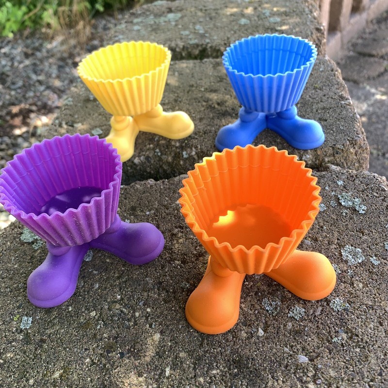 Wilton Silicone Cupcake Liner Muffin Holders Silly Feet Set Of 4 Bake Party Bake