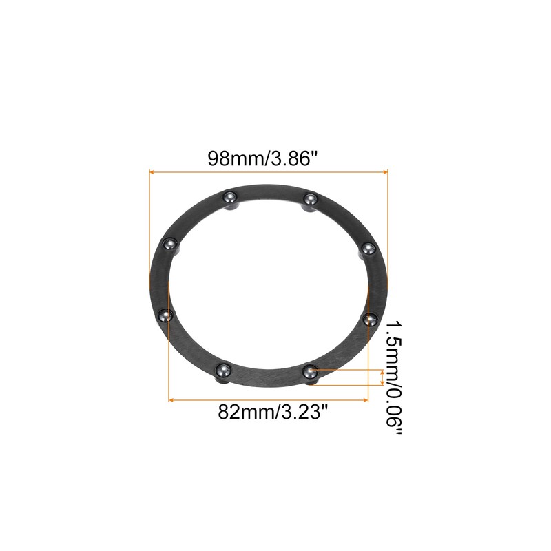 4" Rotating Swivel Stand with Steel Ball Lazy Susan 0.06x3.23" Black 4Pcs gallery
