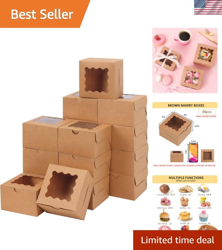 Beautifully Packaged 50pcs Cookie Containers with Window – Perfect for Events