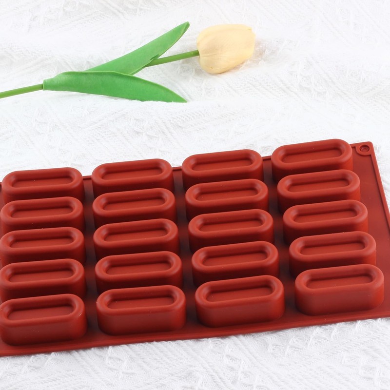 20 Cavity Oval Silicone Chocolate Molds For Chocolate Dessert Set Of 2 gallery