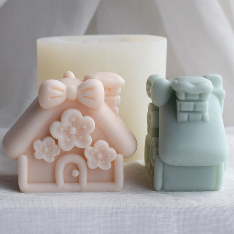 House Shape Soap Mold DIY Resin Mould Christmas Small House Silicone Mold gallery