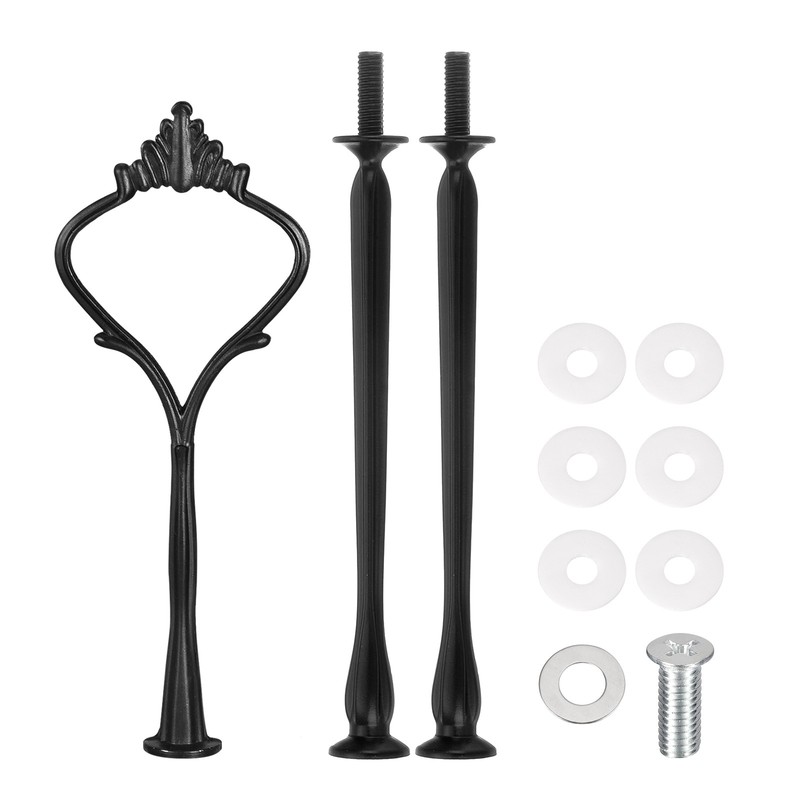 1 Set 3-Tier Cupcake Stand Hardware Fittings for Cake Stand Crown Black