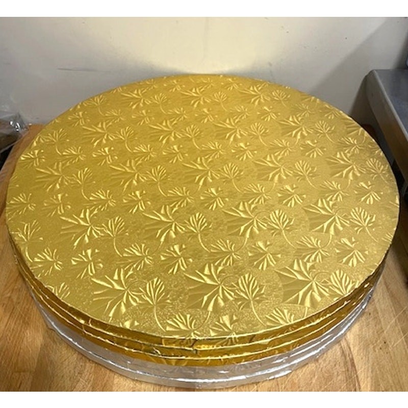 Cake Drums 16″ Round 1/2″ Thick Gold/Silver Wrap CK Products 6ct