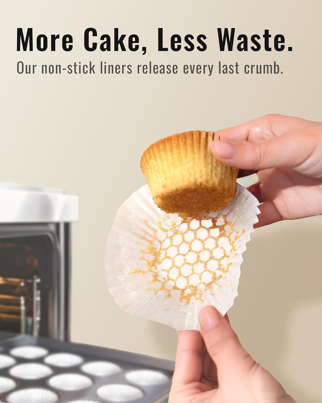 200pcs Standard White Cupcake Liners for Baking, Upgraded Natural Muffin Liners, gallery