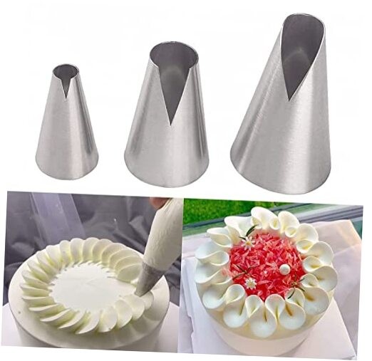 Silver Russian Piping Tips Set, 3 Pcs Cake Decorating Tips V-shaped Wave gallery