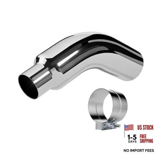 Stainless steel Exhaust Tip, 4 Inch Diesel Exhaust Tip Elbow Tip with clamps,