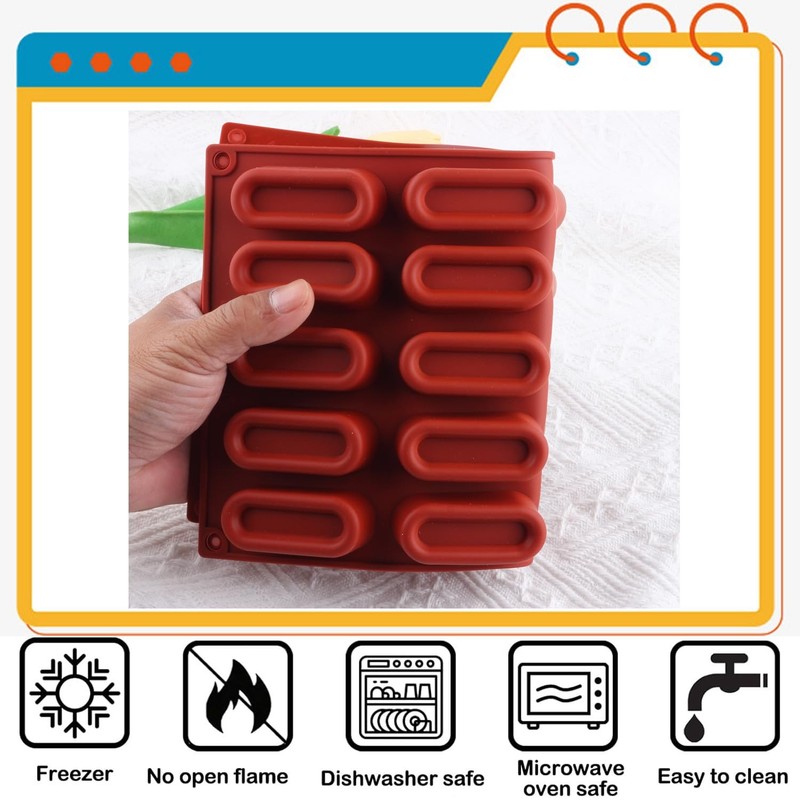 20 Cavity Oval Silicone Chocolate Molds For Chocolate Dessert Set Of 2 gallery