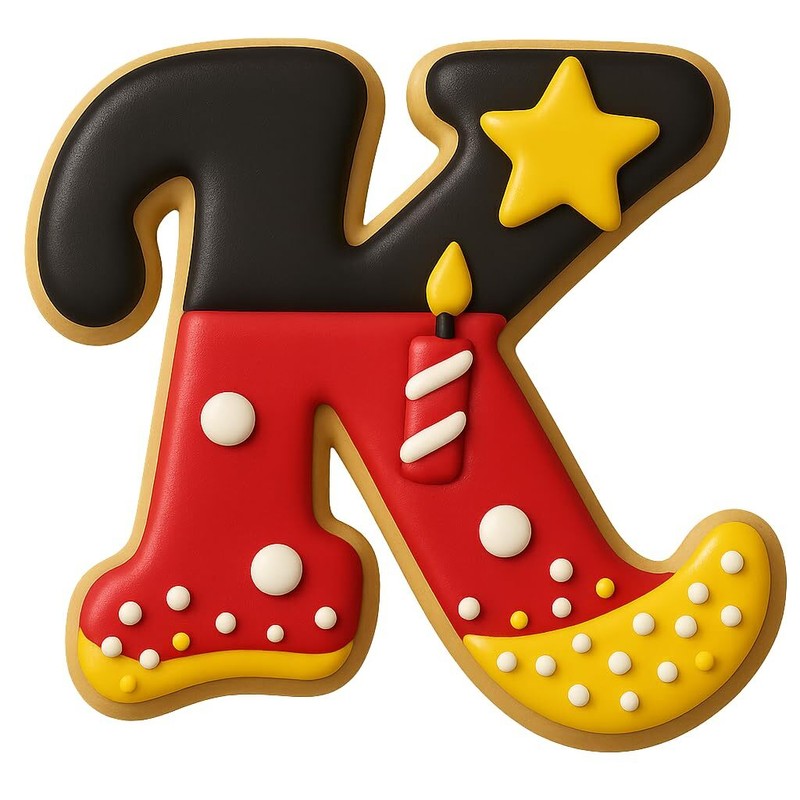 Mighty Gadget Cursive Letter K Cookie Cutter (Random Color) – 4 x 3.21 Inch gallery