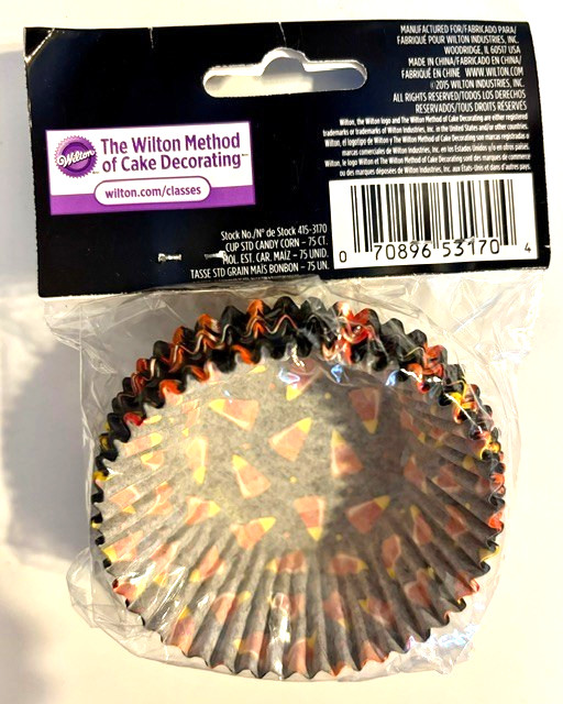 Wilton Candy Corn Cupcake Liners 2" Retired Halloween 3 packs of 75 count gallery