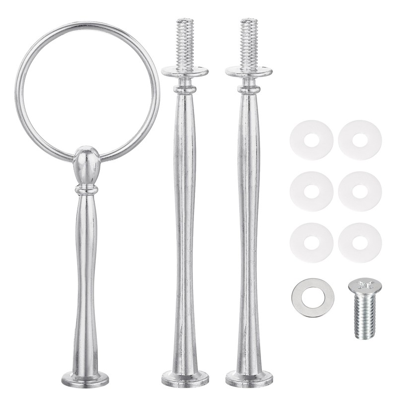 1 Set 3-Tier Cupcake Stand Hardware Fittings for Cake Stand Small Arc Silver