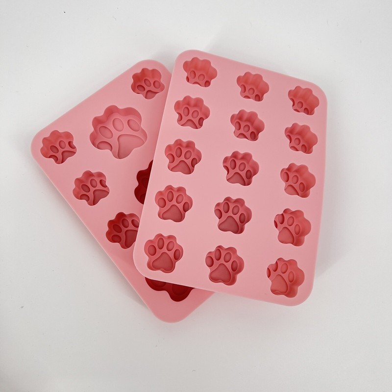 Modaphy NEW IN BOX Pink Paw Print Silicone Molds Heat Freeze Safe Light Pink