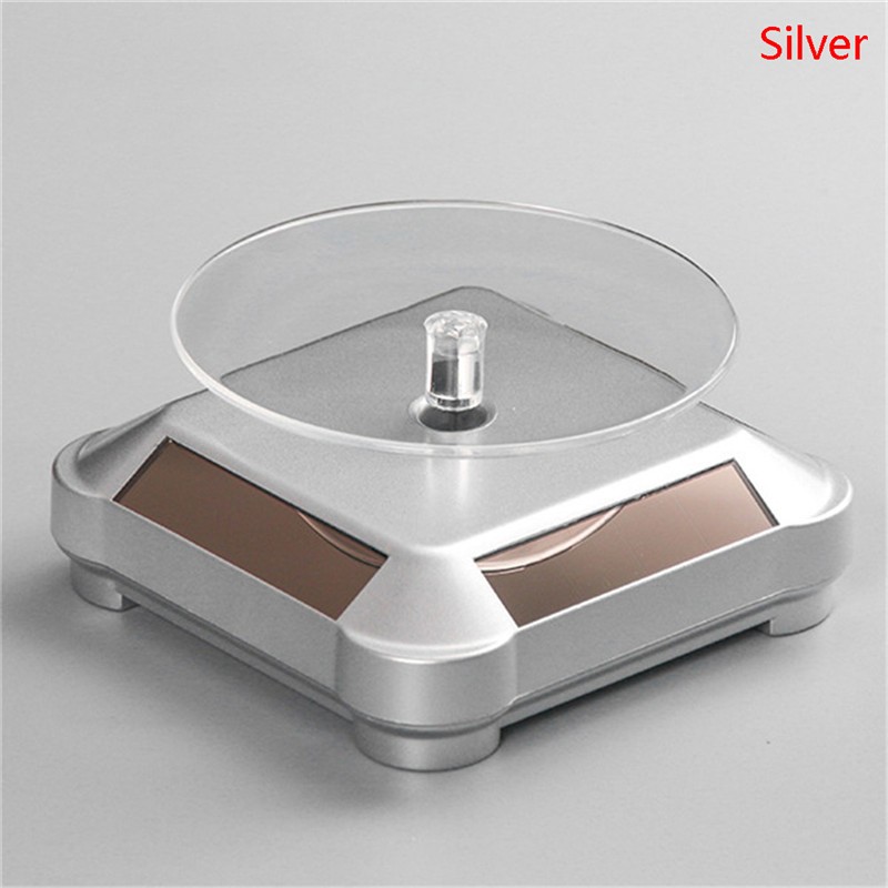 2022 New 360 Degree Rotating Turntable Jewelry Display Stand with Solar Cell}