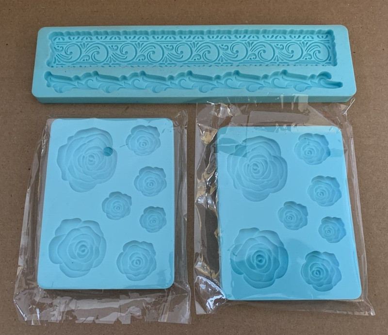 Silicone Fondant/Clay Molds – Set of 3 – Decorative Trim and Flowers