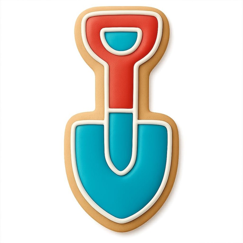 Round-Point Shovel Cookie Cutter & Stamp, Fondant & Clay - 4x1.8 gallery