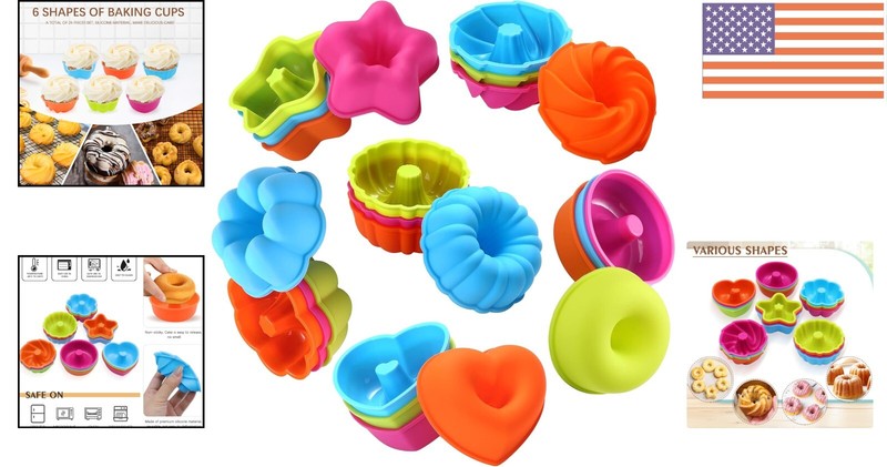 Compact Nonstick Silicone Baking Molds - 2 3/4" Size for Perfectly Shaped Treats gallery