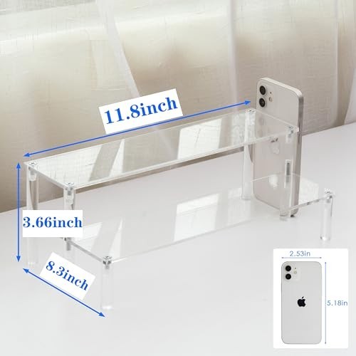 Clear Acrylic Display Riser 2 Tier Cupcake Stand Shelf Organizer Decor NEW gallery