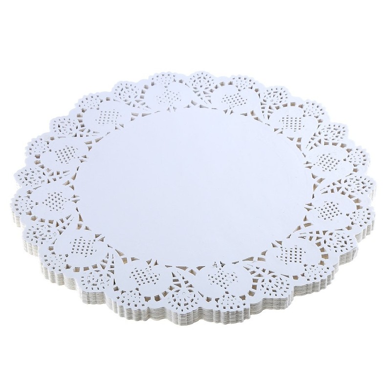 DECORA 12.5 Inch Round White Paper Lace Doilies for Wedding inch, Am042