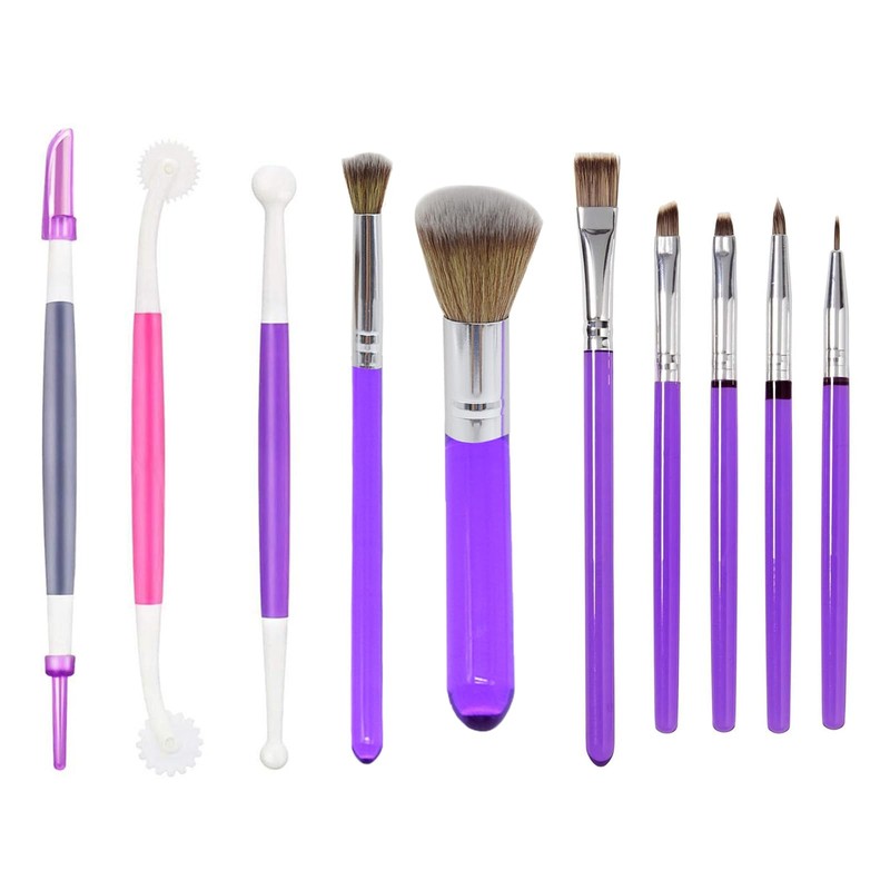 10 PCS Cake Baking Brushes, Food Paint Brush, Fondant, Gum Paste Decorating Set