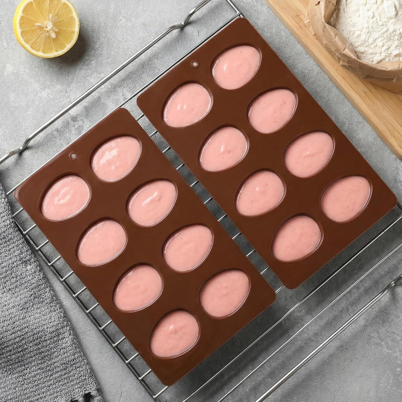 8-Cavity Easter Egg Shape Silicone Molds, 2Pcs Food-Grade Baking Supplies for DI gallery