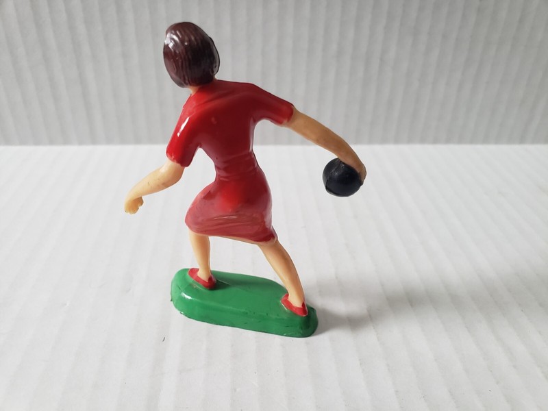 Vintage Women Red Dress Bowler Bowling Plastic Cake Topper gallery