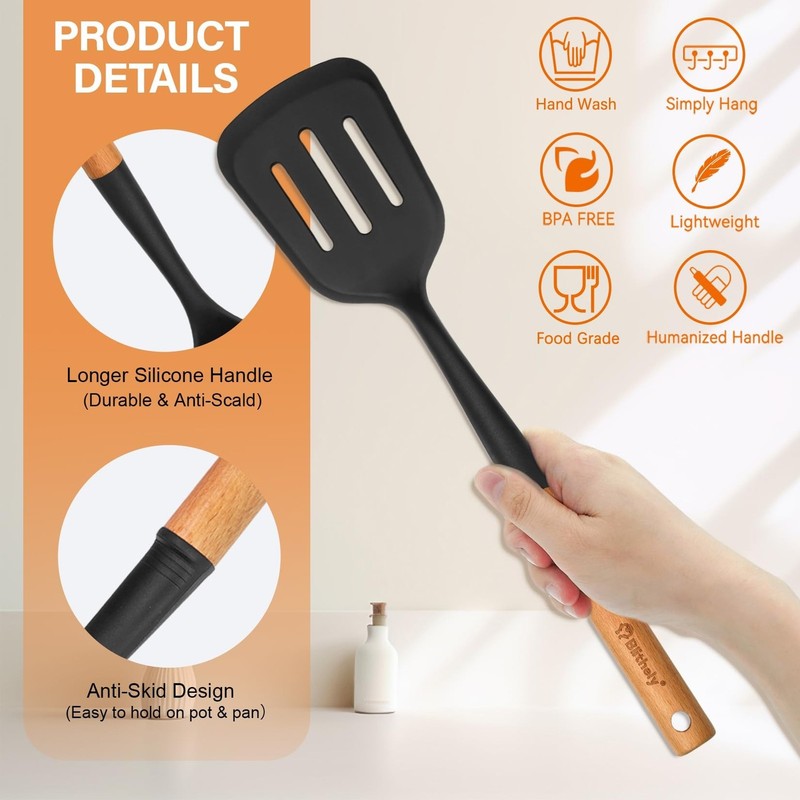 Large Silicone Kitchen Utensils Set with Holder, 25Pcs Cooking Utensil Set wi... gallery