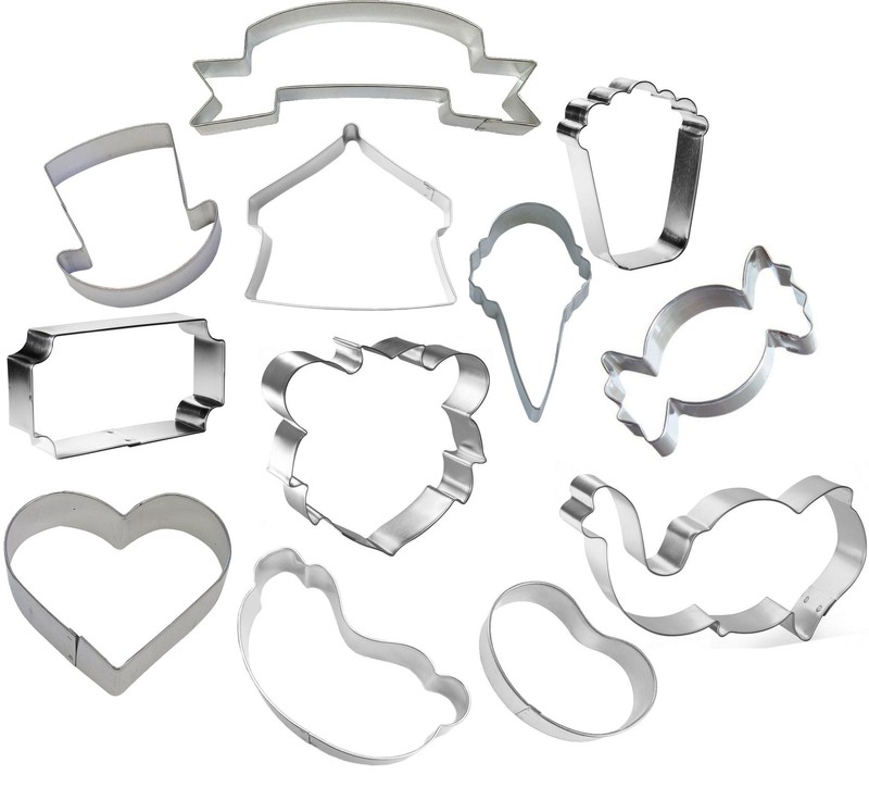 12 Piece Circus Carnival Cookie Cutter Set Metal Metal